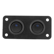 Noir 2 Gang Bouton Bascule Interrupteur Panneau USB Auto Bateau Marine Rv Métal