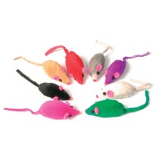 8 souris en fourrure, multi couleur jouet pour chat
