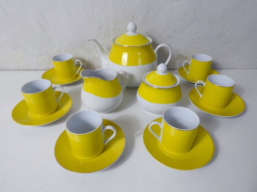 Service café jaune en - service,