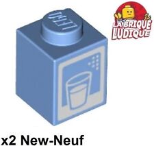 Lego 2x Brick decorated brique brique de lair verre Milk Carton glass 3005pb044