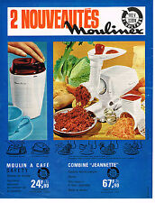 PUBLICITE ADVERTISING 104  1963  MOULINEX  moulin à café combiné Jeanette