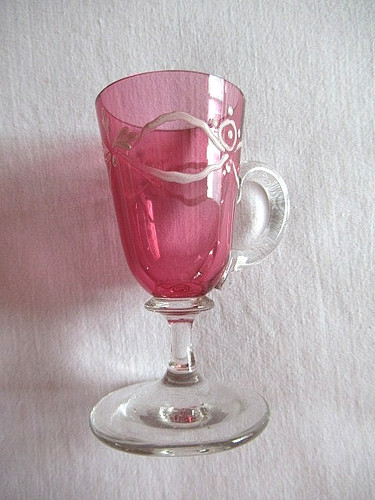 Verre liqueur emaille rouge - a,