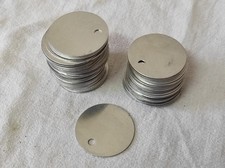 100 Étiquettes vierges rondes en acier inoxydable 4 cm de diamètre