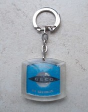 Vintage GECO Mirror Keyring key chain France french antique 1960s blue