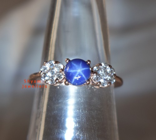 Bague élégante étoile bleu