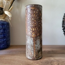 Vase en céramique Alexandre Kostanda Vallauris Milieu XX's / Decor Florale 