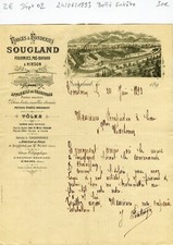 Dépt 02 - Sougland par St Michel - Belle Entête Forges & Fonderies du 24/06/1893