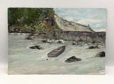 Huile sur Carton Barque Bord