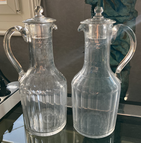 Ancienne paire carafes huiler - paire,