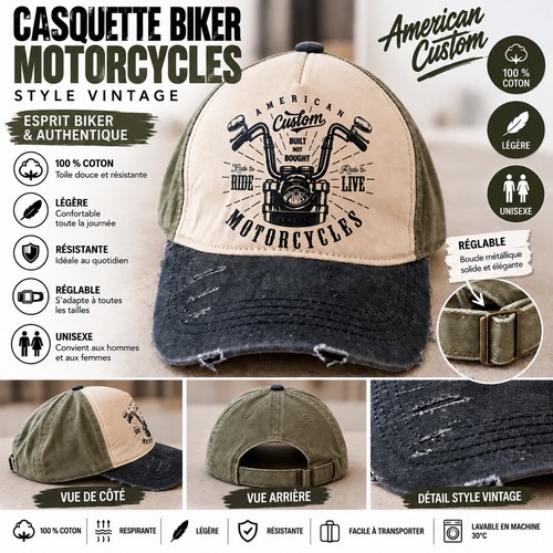 Casquette biker motorcycles - casquette,