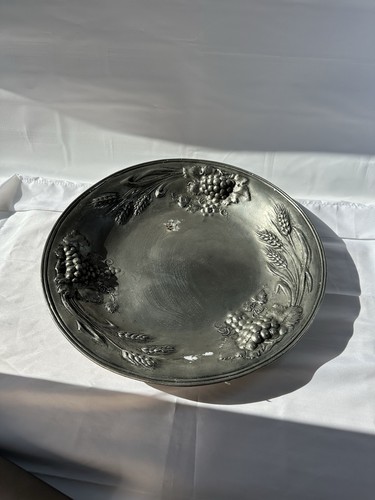 Assiette etain décor - etain, epis