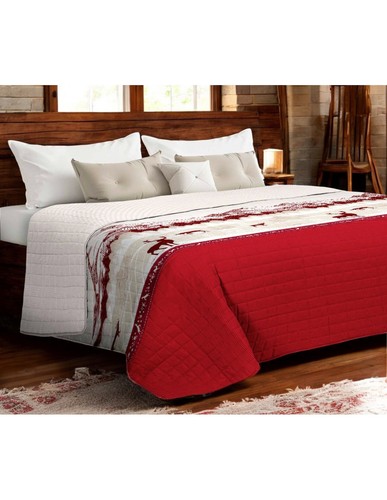 Couvre lit matelassé - matelassé, rouge