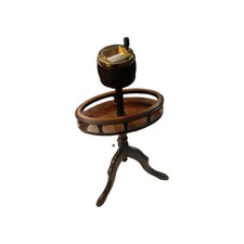 Cendrier sur pied vintage – bois & laiton – années 50/60 – avec manques 