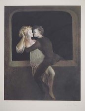 Léonor FINI : Les amants au balcon, Sérigraphie originale signée