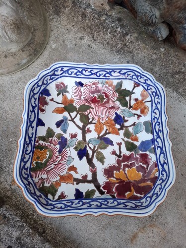 Plat creux carré faience - creux,