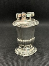 Ancien Briquet De Table Essence RONSON « Mayfair » En Métal Argenté