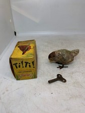 ANCIEN JOUET MECANIQUE TITI MOINEAU PICORANT DE MARGE GEGE