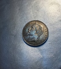 5 FRANCS 1869 NAPOLEON III EMPEREUR tête laurée BB STRASBOURG / FRANCE - ARGENT.