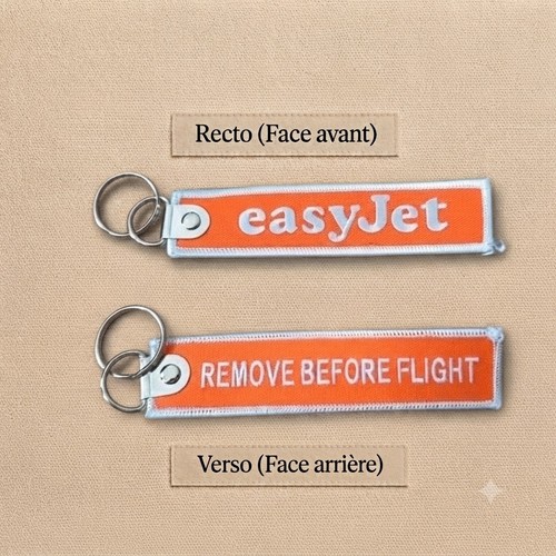Porte clé brodé avion flamme - clé,