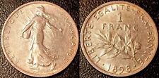 France - IIIème République - 1 franc semeuse argent 1898 TTB / SUP ! F.217/1