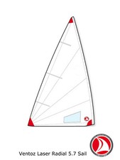 La voile Ventoz Laser Radial 5,7 (m2)-- pièces rouges