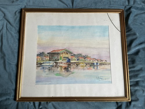 Aquarelle ancienne paysage - ,
