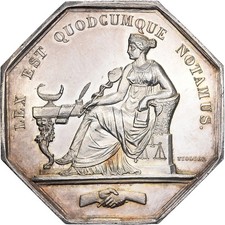 France, Jeton, Notaires de l'Arrondissement de Bordeaux, Argent, TTB+, Tiolier