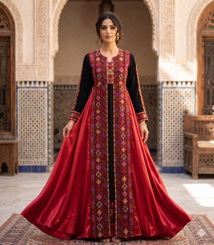 Caftan bédouin brodé satin