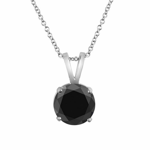 Pendentif diamant rond noir