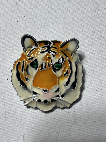 Enamel tiger brooch vintage - enamel,