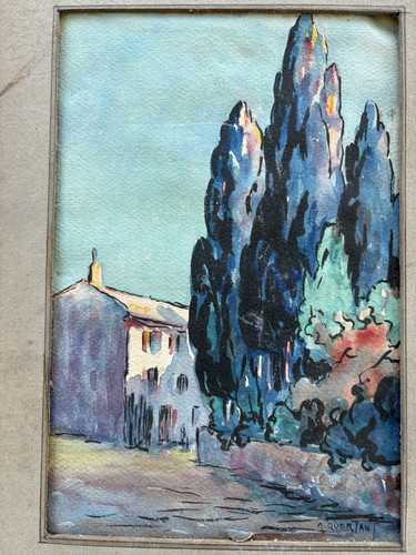 Aquarelle paysage provence - aquarelle,