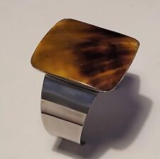 BRACELET MANCHETTE VINTAGE ÉCAILLE DE TORTUE ? ET MÉTAL ACIER #BC# TR