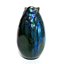 vase art nouveau céramique de montières métalisé irisé