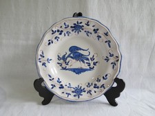 assiette creuse faïence martres tolosane,décor à l'ibis