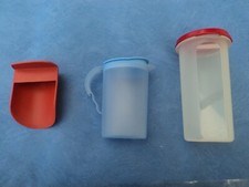 TUPPERWARE LOT : 1 Pichet 300 ml + 1 boîte 650 ml + Couvercles + Pelle mesure