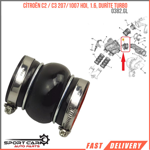 Durite turbo pour citroën - pour, c2