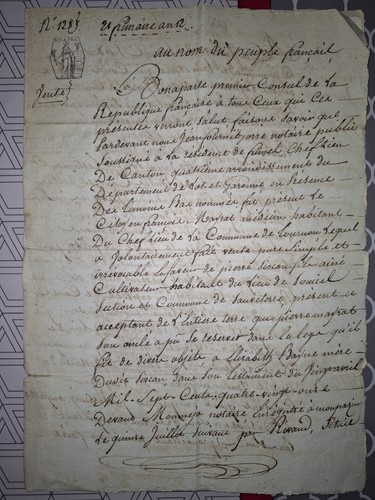 Acte notarié napoléon - napoléon, 21