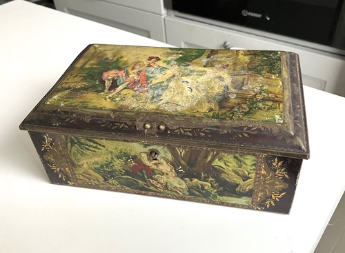 Ancienne boite biscuits en - boite,