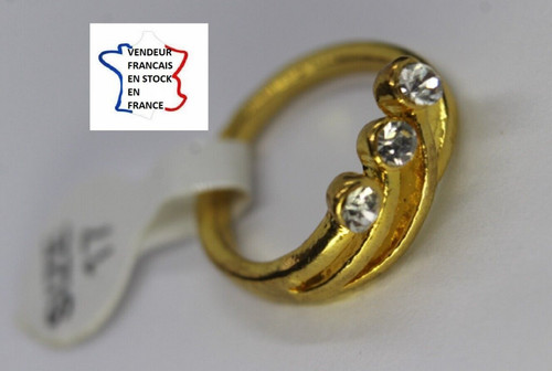 Bague doree strass neuve - doree, ;neuve