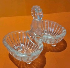 Vintage saleron sel poivre salière poivrier verre soufflé 1950 joli modèle 