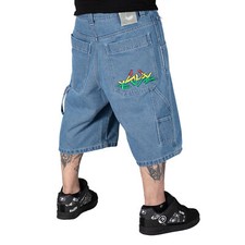 Bermuda en jean homme Baggy, Hip Hop, Rap et Skate - The Blueskin Rasta bss45