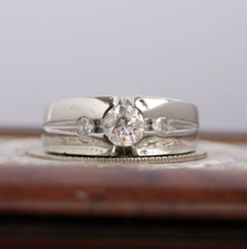 Homme Bague ! 2.50 CT Blanc