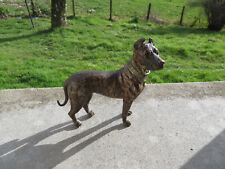 ANCIEN GRAND CHIEN DOGUE ALLEMEND BRONZE DE VIENNE POLYCHROME