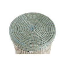 Set de basket DKD Home Decor Bleu Blanc Naturel Herbier marin [2 Pièces]