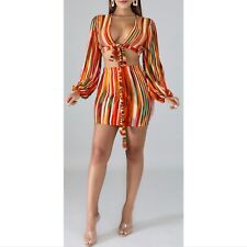 ?Sexy Striped Two Piece Crop Top Mini Skirt Set SIZE SMALL?