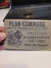 Petit Plan Commode Pour Se Diriger Dans Paris Et Plan De L' Exposition 1889.