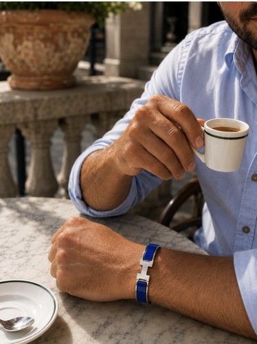 Hermès clic bracelet blue - hermès, h