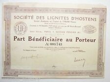Part Bénéficiaire ancienne : Sté des lignite d'hostens ( 761 )