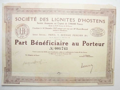 Part bénéficiaire ancienne - part,