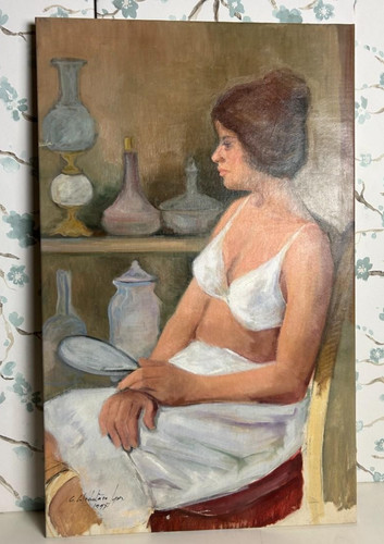 Tableau huile portrait femme - tableau,